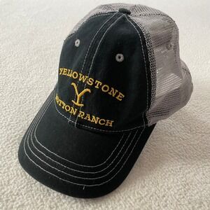 Yellowstone Dutton Ranch Trucker Hat Mens OSFA Black Grey Mesh Snapback Cap